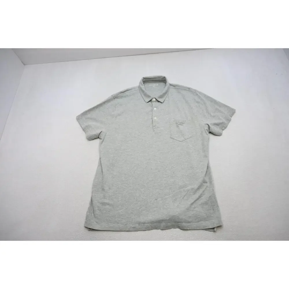 J Crew Mercantile Polo Gray Short‎ Sleeve Casual Prep Mens Size 2XL XXL